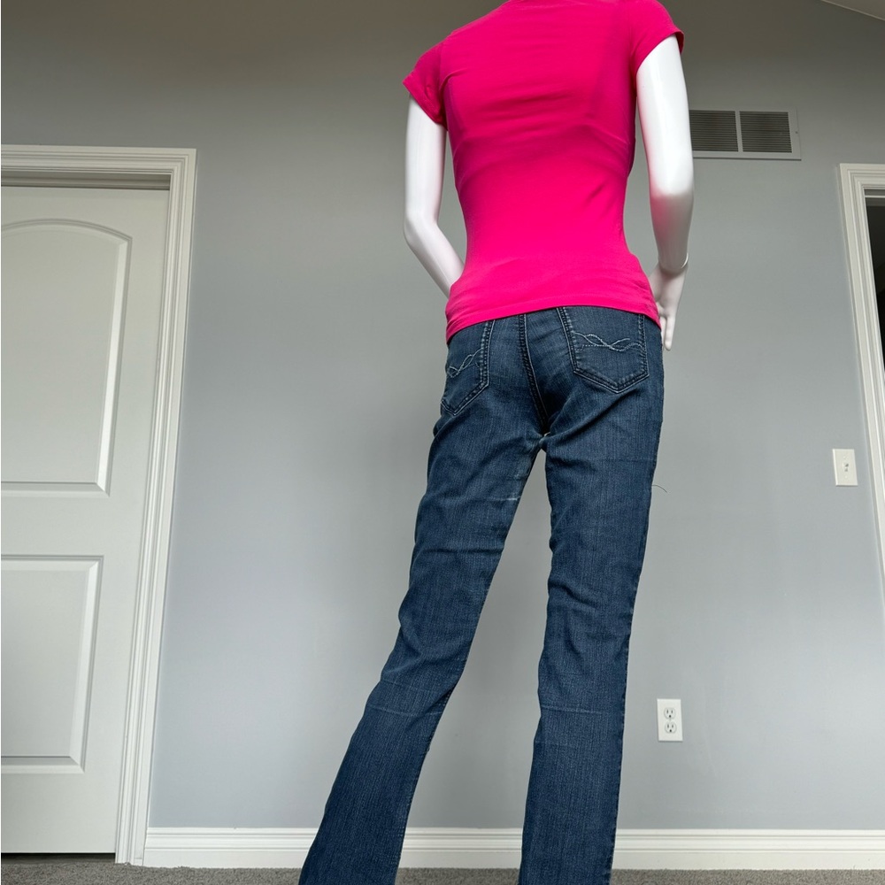 Pink Tee, Maroon and Grey striped shirt and Jeans - Picture 4 of 13